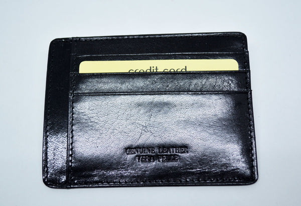 Credit Card Holder Mens Leather Card Wallet Black Handmade Genuine Leather Business Card Holder Made in Italy Gift for Him Gift For Her