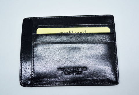 Credit Card Holder Mens Leather Card Wallet Black Handmade Genuine Leather Business Card Holder Made in Italy Gift for Him Gift For Her