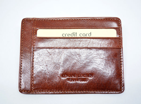 Credit Card Holder Leather Card Wallet  Brown Leather Business Card Holder Made in Italy Gift for Him Gift For Her Gift for Him Easter Gift