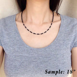 Men's Women 3mm Faceted Black Onyx 925 Sterling Silver Necklace Barrel Beads, Seamless Beads & Clasp DiyNotion Handmade NK137
