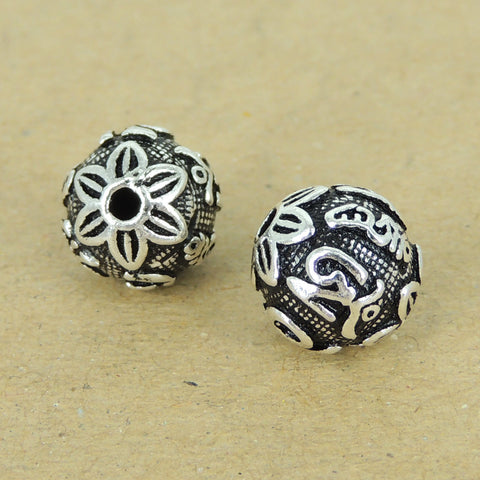 925 Sterling Silver Mantra OM Bead Vintage Buddhism Meditation Jewelry Making Wholesale Retail WSP437