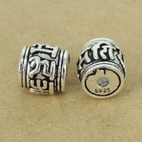 925 Stamp Sterling Silver Mantra OM Bead Vintage Buddhism Meditation Jewelry Making Wholesale Retail WSP438