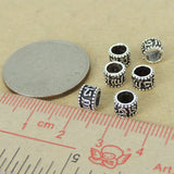 6 PCS 925 Sterling Silver OM Spacers Vintage Buddhism Mala Protection Jewelry Making Wholesale Retail WSP441X6