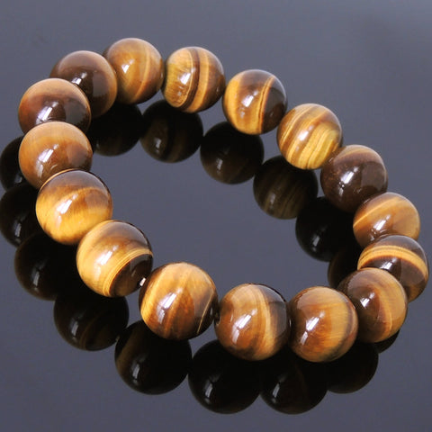 Handmade  Brown Tiger Eye Bracelet Healing Gemstone Men's Jewelry DiyNotion BR052
