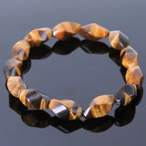 Men's Women Tiger Eye Bracelet Twisted Shape Natural Gemstone DiyNotion Handmade BR053