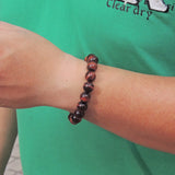 Handmade 12mm Red Tiger Eye Bracelet Healing Gemstone Men Women DiyNotion BR057