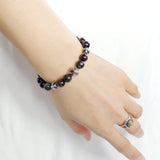 Men's Women Mixed Blue Tiger Eye Adjustable Braided Bracelet 925 Sterling Silver Cross Beads DiyNotion BR840