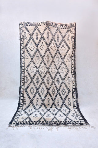 BENI OURAIN 11'11''x6'5'' Vintage Moroccan Rug. Wool Beni Ourain Carpet. Modern Design.
