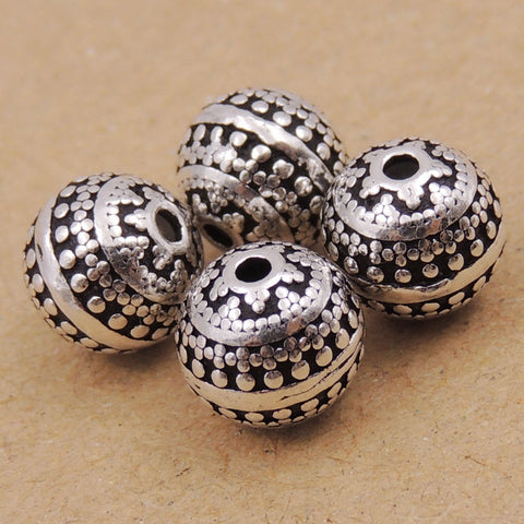 4 Pcs Sterling Silver 925 Vintage Round Bead WSP001X4 Wholesale: See Discount Coupons in Item Details