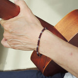 Men's Women AAA Garnet Adjustable Braided Bracelet 925 Sterling Silver Beads DiyNotion Handmade BR866