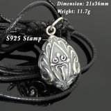 Men's Women 925 Sterling Silver Skull Shell Adjustable Necklace with Korean Wax Rope DiyNotion NK126