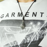 Men's Women 925 Sterling Silver Skull Shell Adjustable Necklace with Korean Wax Rope DiyNotion NK126