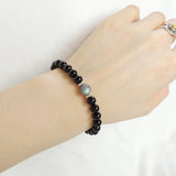 Men's Women Black Onyx Labradorite Bracelet 925 Sterling Silver Spacers DiyNotion Handmade BR733