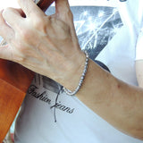 Men's Women Adjustable Braided Bracelet 925 Sterling Silver Cross Beads DiyNotion BR870