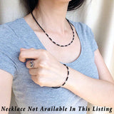 Men's Women Black Onyx 925 Sterling Silver Bracelet Handmade Beads from Thailand DiyNotion Handmade BR872