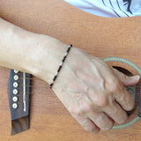 Men's Women Black Onyx 925 Sterling Silver Bracelet Handmade Beads from Thailand DiyNotion Handmade BR872