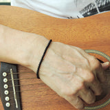 Men's Women 3mm Bright Black Onyx 925 Sterling Silver Bracelet DiyNotion Handmade BR875