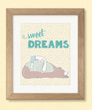 Woodland Nursery Wall Art, Set of 3, Bear and Bunny Art, Sweet Dreams, Be Happy, Be Brave, Printable Wall Art INSTANT DOWNLOAD Nursery Print