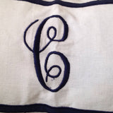 Long Lumbar Oblong Pillows, Bedroom Decor, Monogram Lumbar Pillows, Personalized white Monogram Throw Pillow Cover 12"x 24"