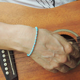 Men's Women 3mm Blue Turquoise 925 Sterling Silver Bracelet Gemstone DiyNotion Handmade BR883