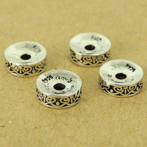 4 PCS 925 Stamp Sterling Silver Spacers Vintage Celtic Jewelry Making Wholesale Retail WSP443X4