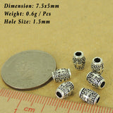 6 PCS 925 Sterling Silver Cross Barrel Beads Vintage WSP446X6 Wholesale: See Discount Coupons in Item Details