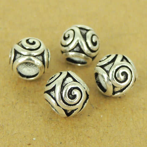 4 PCS 925 Sterling Silver Barrel Beads Vintage Celtic WSP454X4 Wholesale: See Discount Coupons in Item Details