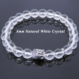 Men's Women White Crystal Tibetan Silver Bracelet Sakyamuni Buddha Yoga Mala DiyNotion Handmade T198