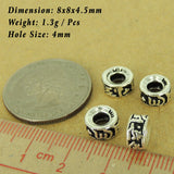 4 PCS 925 Stamp Sterling Silver OM Buddhism Spacers Vintage Jewelry Making Wholesale Retail WSP459X4