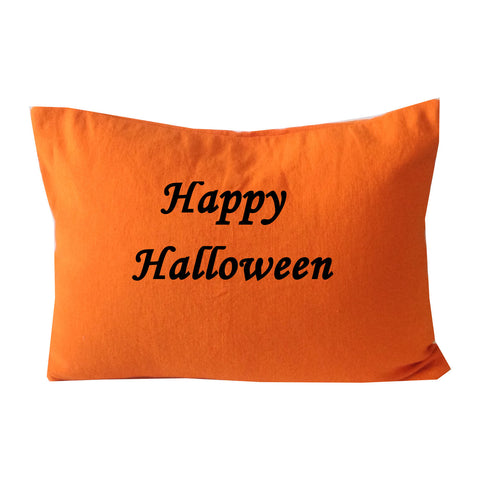 Happy Halloween Pillows, Hallowen Decor, Orange Sofa pillows, Orange Throw Pillows, Holiday Pillows with words