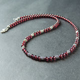 Handmade Men's Women AAA Garnet 925 Sterling Silver Necklace Gemstone with Beads and Clasp DiyNoion NK141