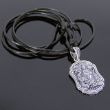 Men's Women 925 Sterling Silver Guanyin Adjustable Necklace with Korean Wax Rope DiyNotion NK128