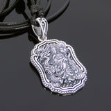 Men's Women 925 Sterling Silver Guanyin Adjustable Necklace with Korean Wax Rope DiyNotion NK128