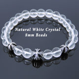 Men's Women Bracelet with White Crystal Sterling Silver Cross Beads DiyNotion Handmae BR745