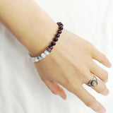 Men's Women White Howlite Red Tiger Eye Adjustable Braided Bracelet 925 Sterling Silver Cross Spacers DiyNotion BR899