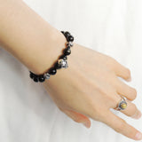 Men's Women Bracelet with Golden Obsidian Sterling Silver Cross Beads DiyNotion Handmae BR760
