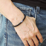 Men's Women Black Onyx Adjustable Bracelet 925 Sterling Silver Bead DiyNotion BR730