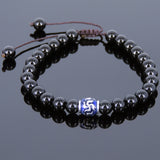 Men's Women Black Onyx Adjustable Bracelet 925 Sterling Silver Bead DiyNotion BR730