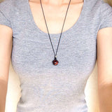 Men's Women Red Tiger Eye 925 Sterling Silver Adjustable Braided Necklace Gemstone DiyNoion Handmade NK149