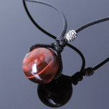 Men's Women Red Tiger Eye 925 Sterling Silver Adjustable Braided Necklace Gemstone DiyNoion Handmade NK149