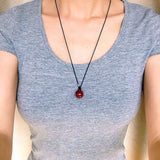 Men's Women Red Agate 925 Sterling Silver Adjustable Braided Necklace Gemstone DiyNoion Handmade NK150