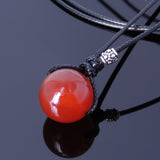 Men's Women Red Agate 925 Sterling Silver Adjustable Braided Necklace Gemstone DiyNoion Handmade NK150