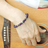 Men's Women Bracelet with Amethyst Sterling Silver Skull Cross Beads DiyNotion Handmae BR762