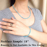 Men's Women 3mm Blue Turqouise 925 Sterling Silver Necklace with Seamless Beads & Clasp DiyNotion Handmade NK143