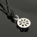 Men's Women Adjustable Necklace 925 Sterling Silver Fleur de Lis Pendant with Wax Rope DiyNotion NK145