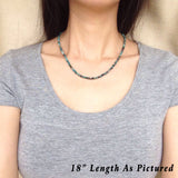 Men's Women 4mm Rare Peru Chryscolla 925 Sterling Silver Necklace Seamless Beads & Clasp DiyNotion Handmade NK146