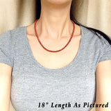 Men's Women 4mm Red Jasper Stone 925 Sterling Silver Necklace Seamless Beads & Clasp DiyNotion Handmade NK148