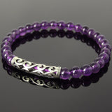 Men's Women Amethyst Sterling Silver Bracelet 925 Stamp Lucky Charm Handmade DiyNotion BR909