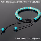 Men's Women Enhanced Turquoise Adjustable Braided Bracelet 925 Sterling Silver Spacers DiyNotion BR854