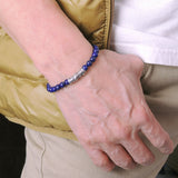Men's Women Lapis Lazuli Adjustable Braided Bracelet 925 Sterling Silver Dragon Charm DiyNotion BR785